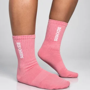 BOXHERS Pink Cotton Crew Socks