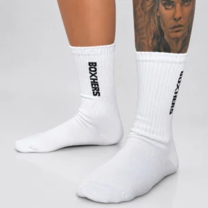 BOXHERS White Cotton Crew Socks